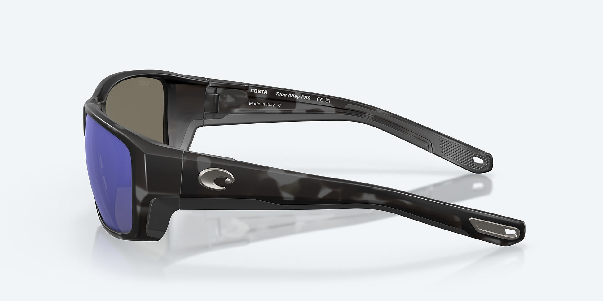 [Blue Mirror Polarized Glass Lenses, Tiger Shark Frame]