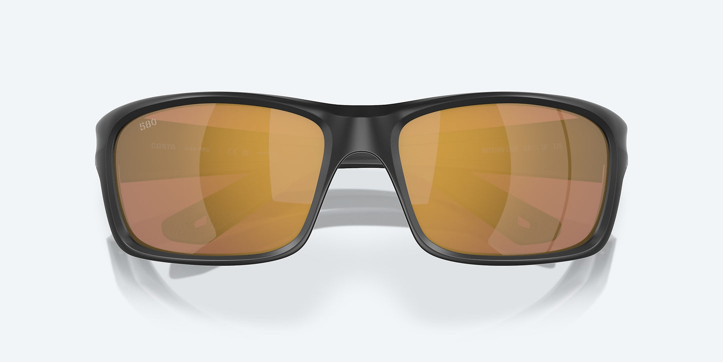 [Gold Mirror Polarized Glass Lenses, Matte Black Frame]