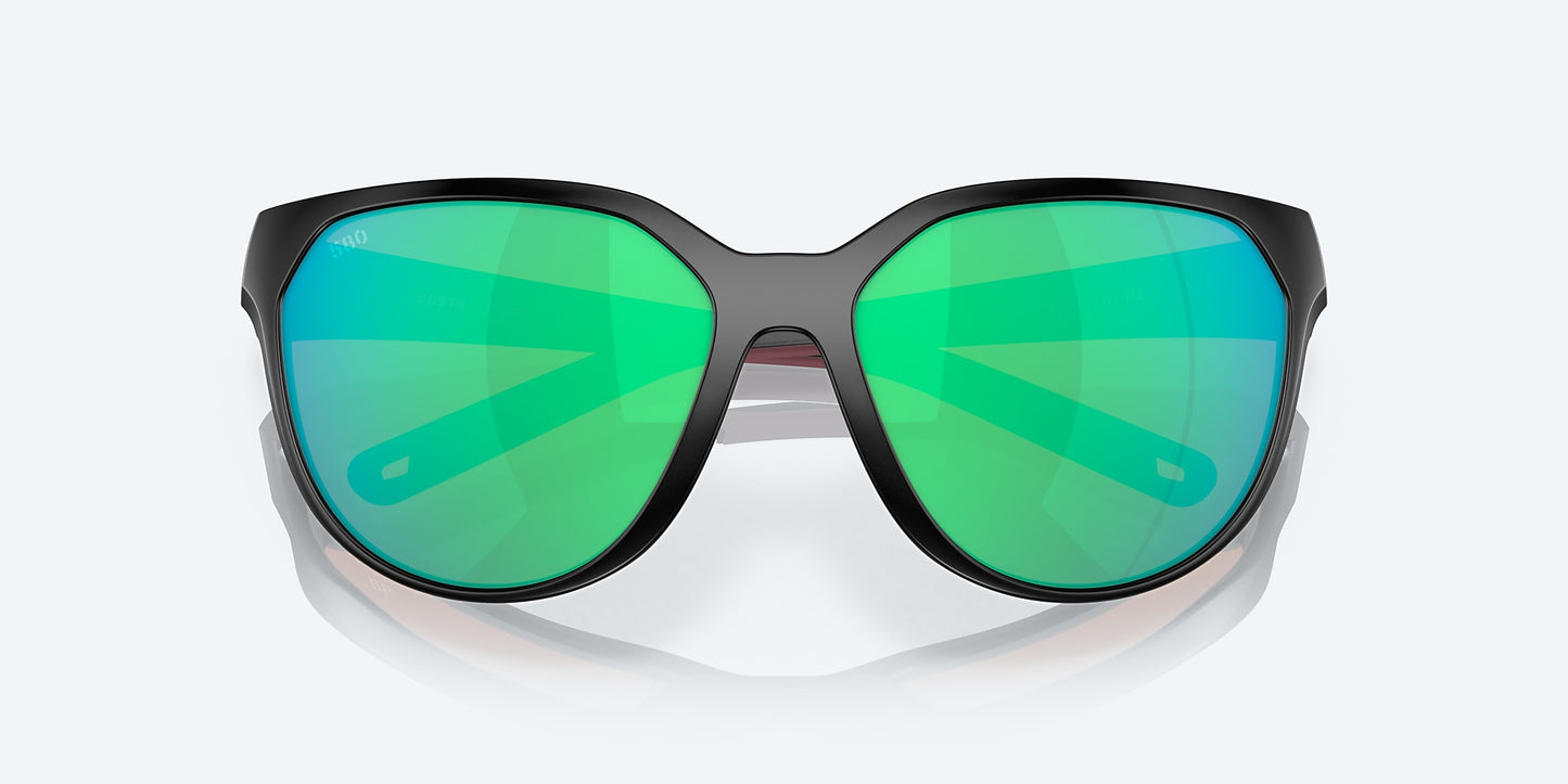 [Green Mirror Polarized Glass Lenses, Matte Black Frame]