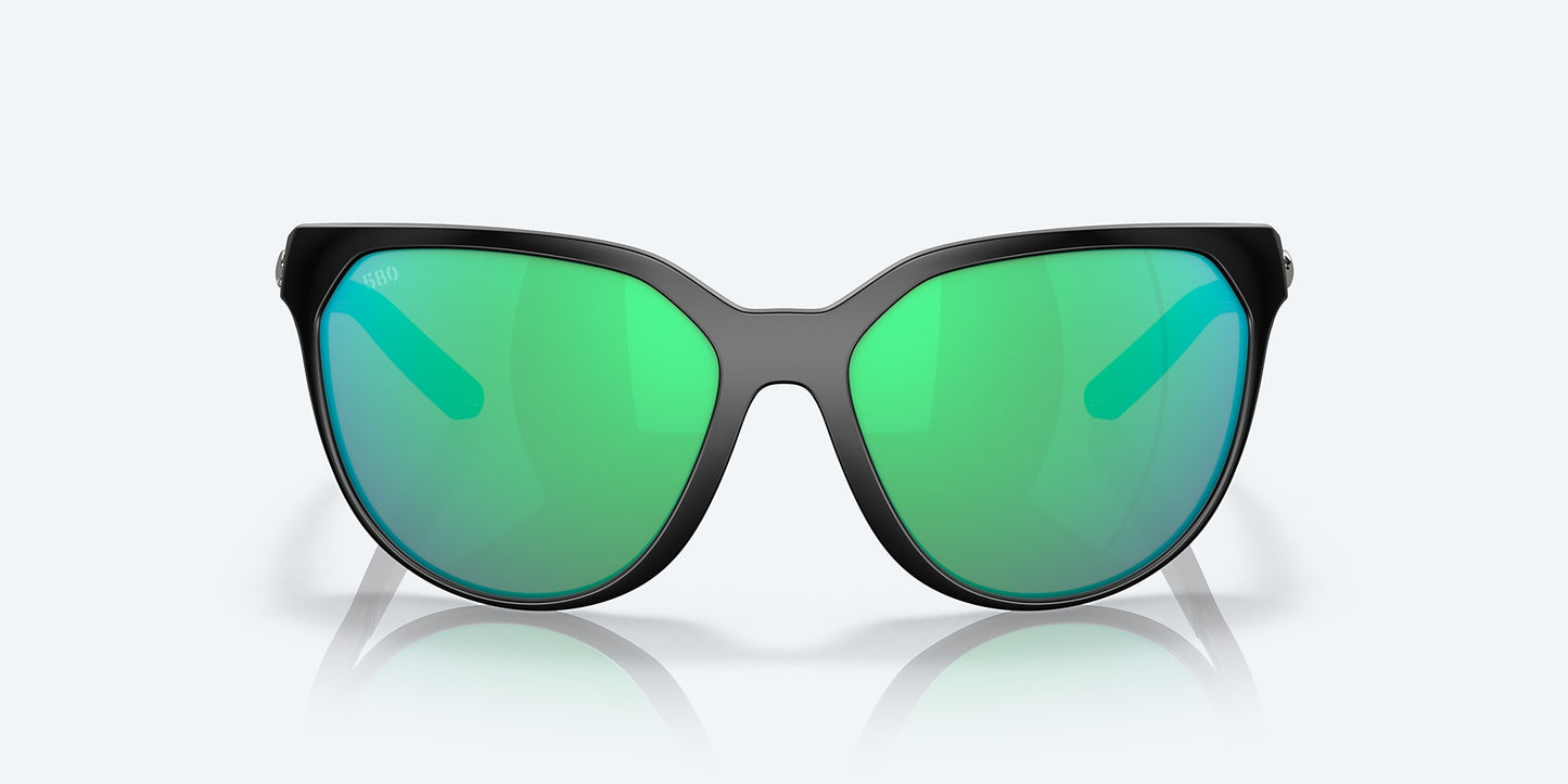 [Green Mirror Polarized Glass Lenses, Matte Black Frame]