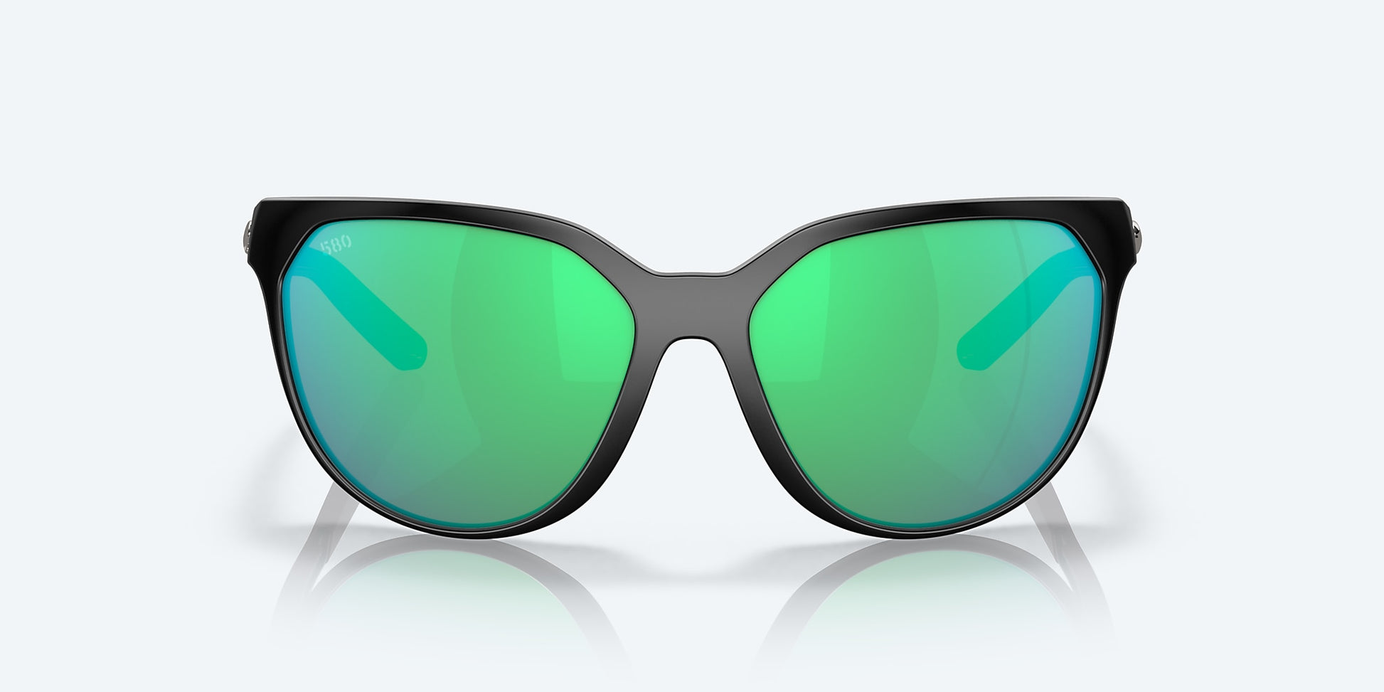 [Green Mirror Polarized Glass Lenses, Matte Black Frame]