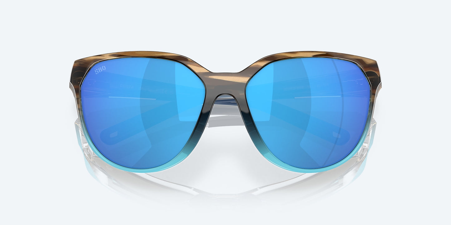 [Blue Mirror Polarized Glass Lenses, Wahoo Frame]