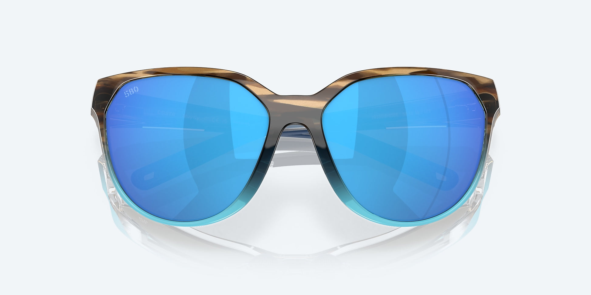 [Blue Mirror Polarized Glass Lenses, Wahoo Frame]