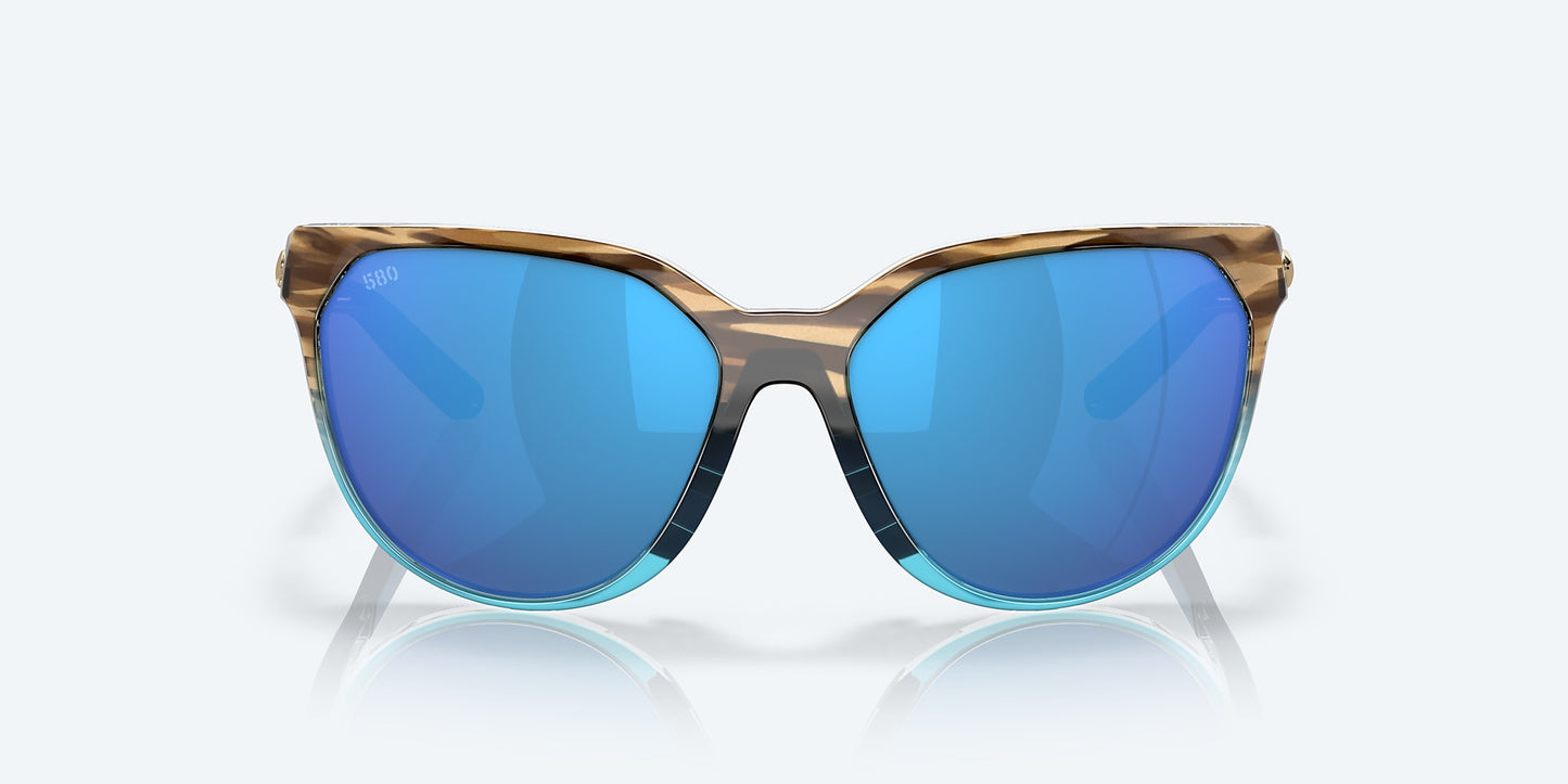 [Blue Mirror Polarized Glass Lenses, Wahoo Frame]