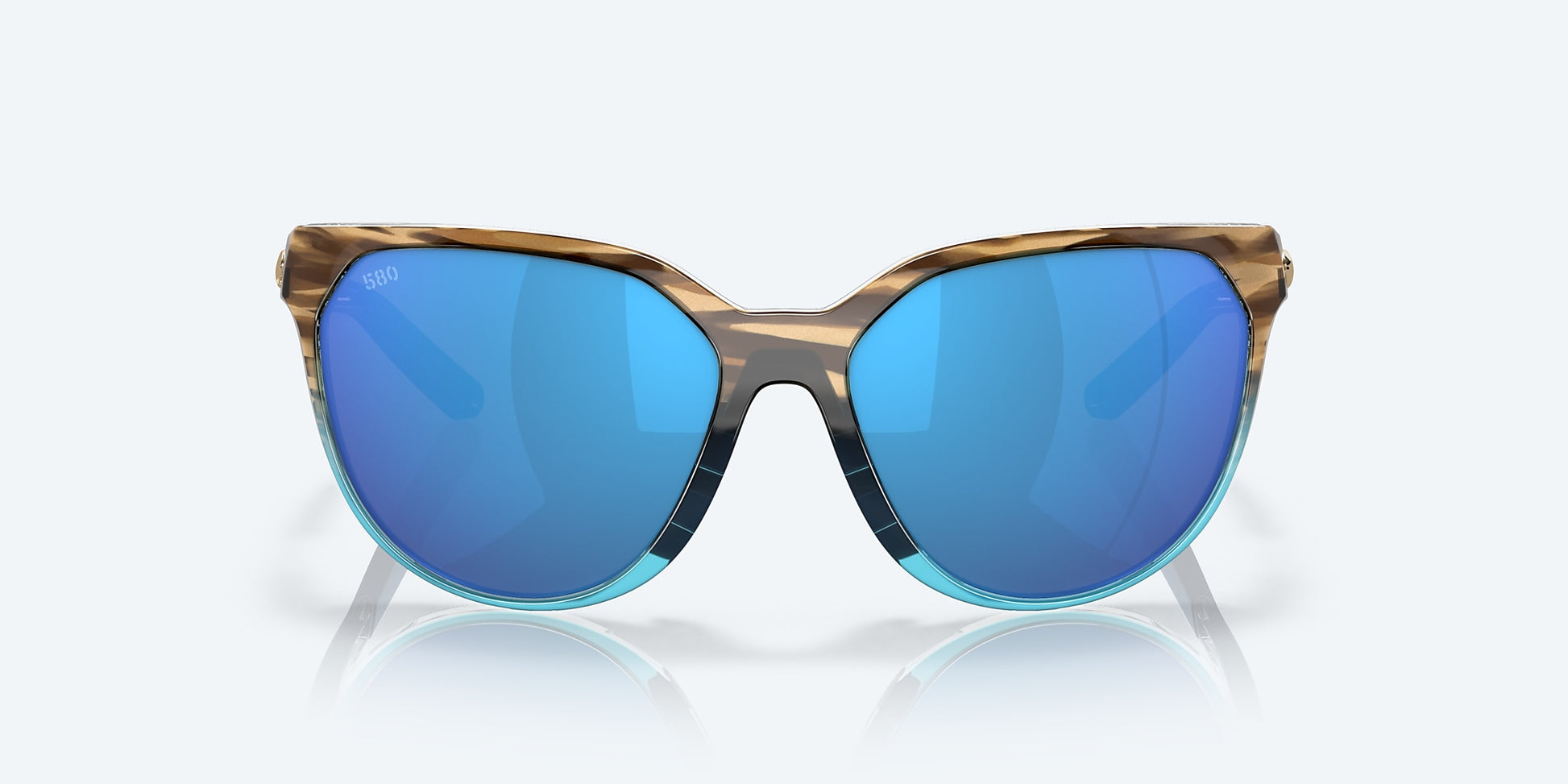 [Blue Mirror Polarized Glass Lenses, Wahoo Frame]