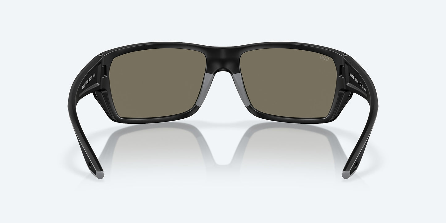 [Blue Mirror Polarized Glass Lenses, Matte Black Frame]