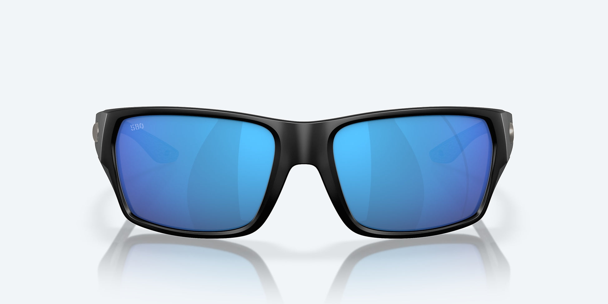 [Blue Mirror Polarized Glass Lenses, Matte Black Frame]