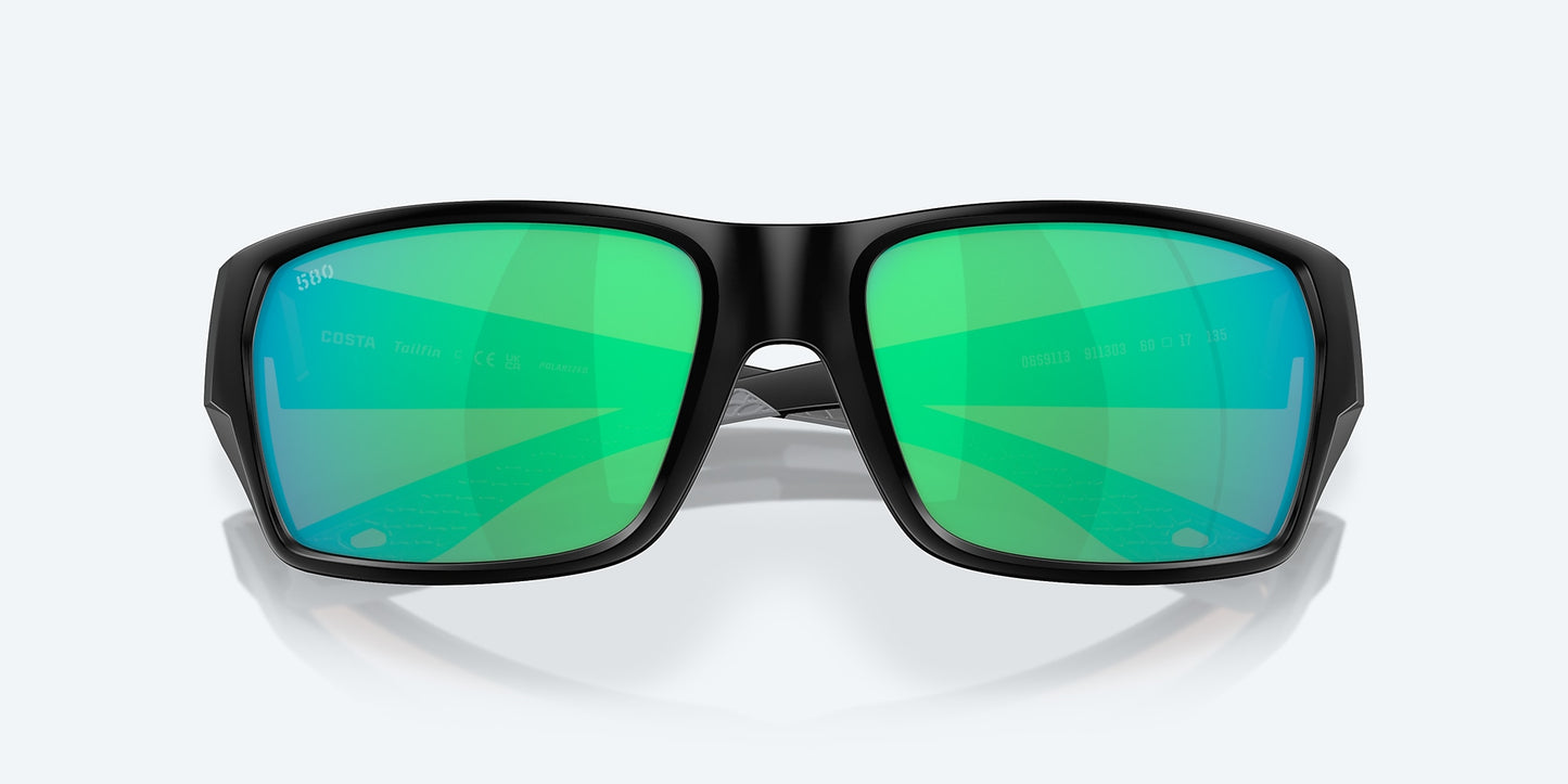 [Green Mirror Polarized Glass Lenses, Matte Black Frame]
