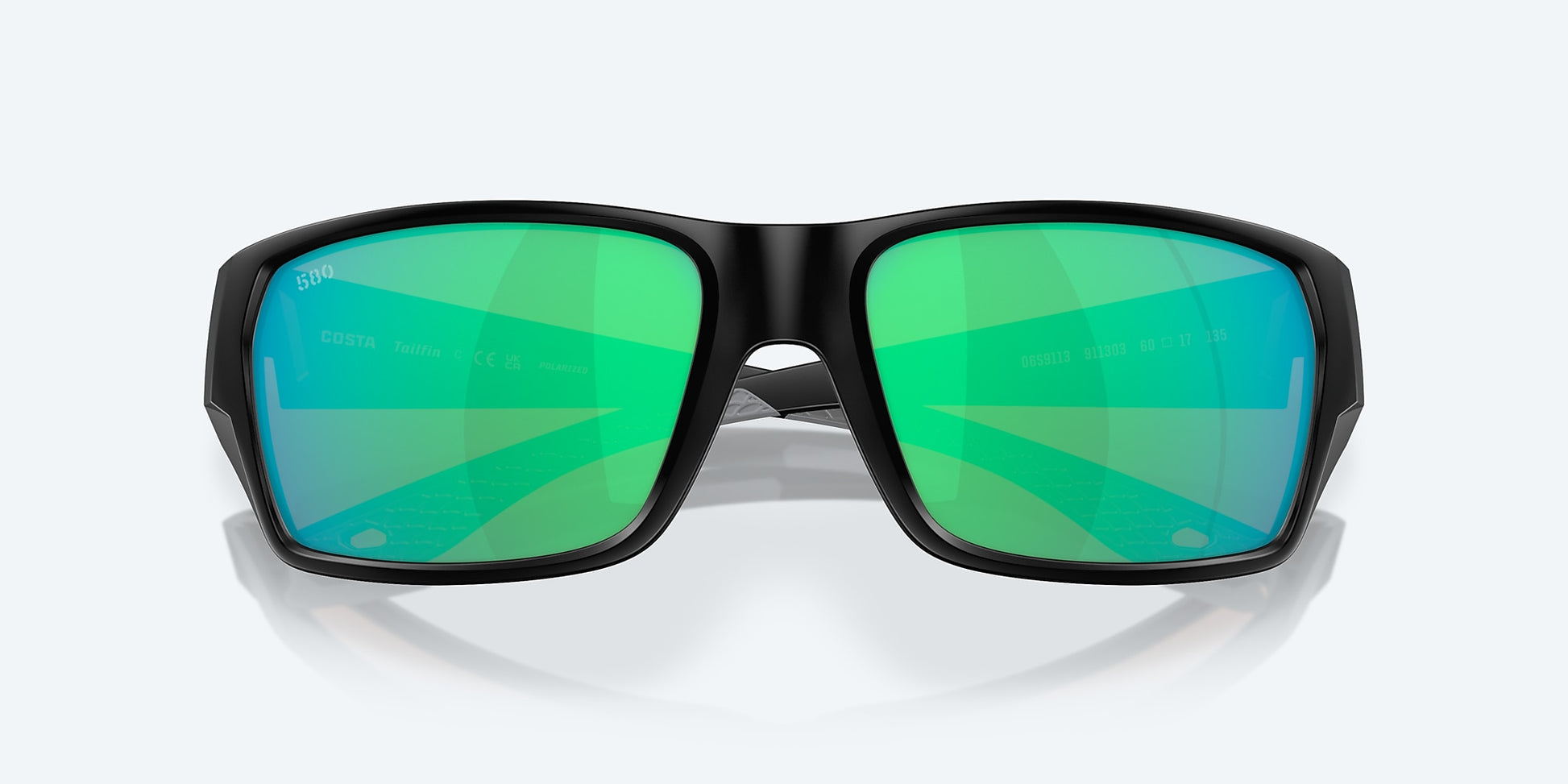[Green Mirror Polarized Glass Lenses, Matte Black Frame]