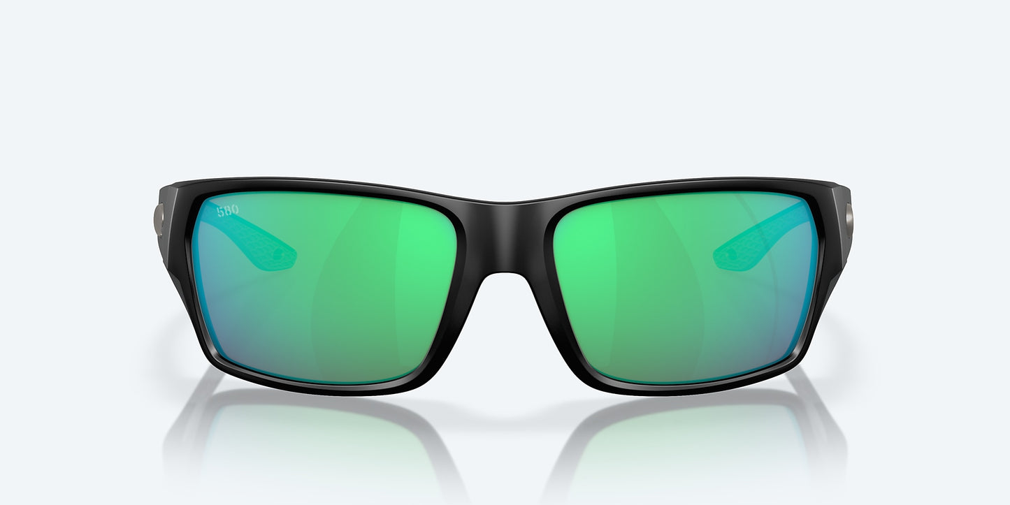 [Green Mirror Polarized Glass Lenses, Matte Black Frame]