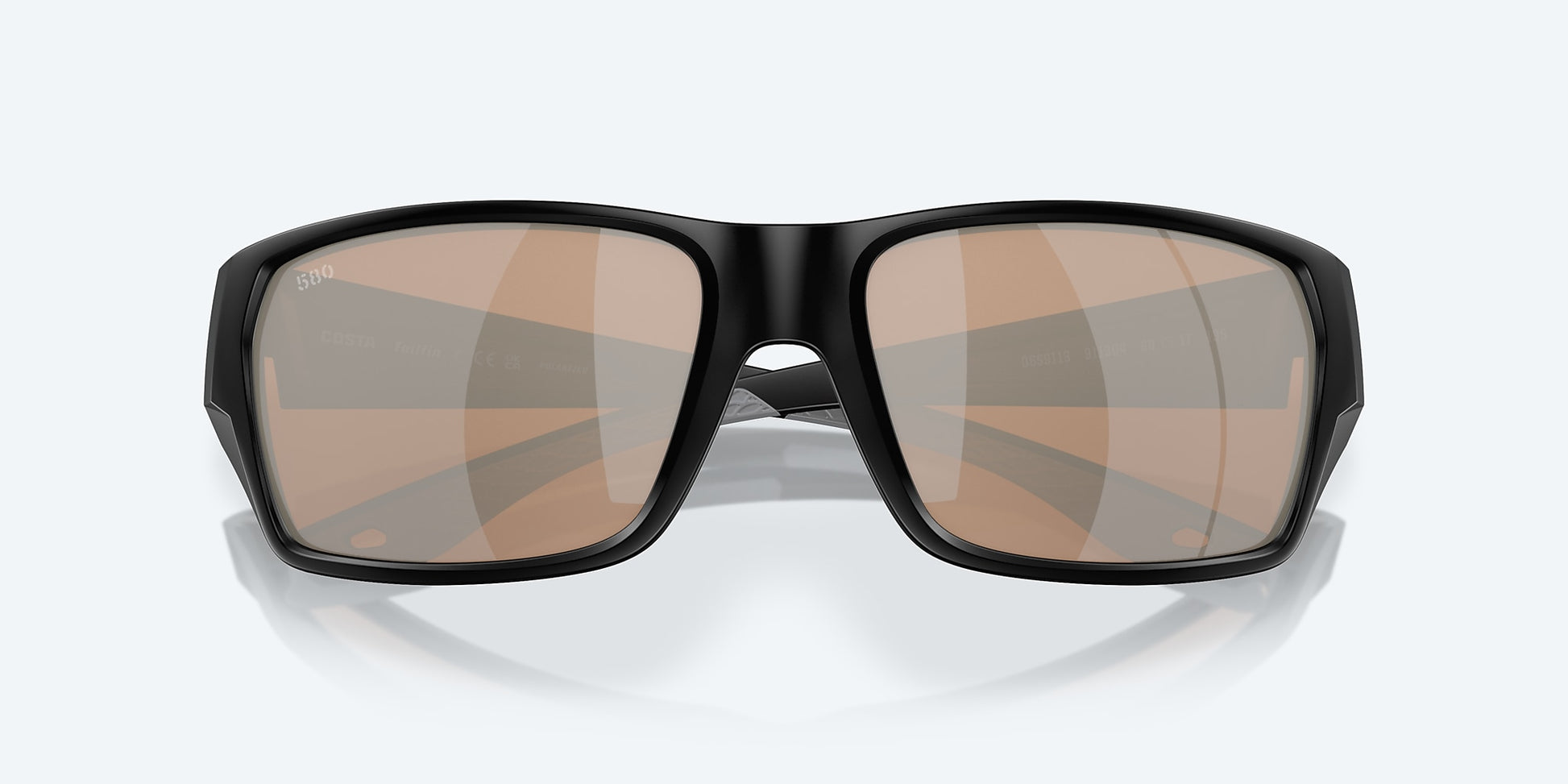 [Copper Silver Mirror Polarized Glass Lenses, Matte Black Frame]