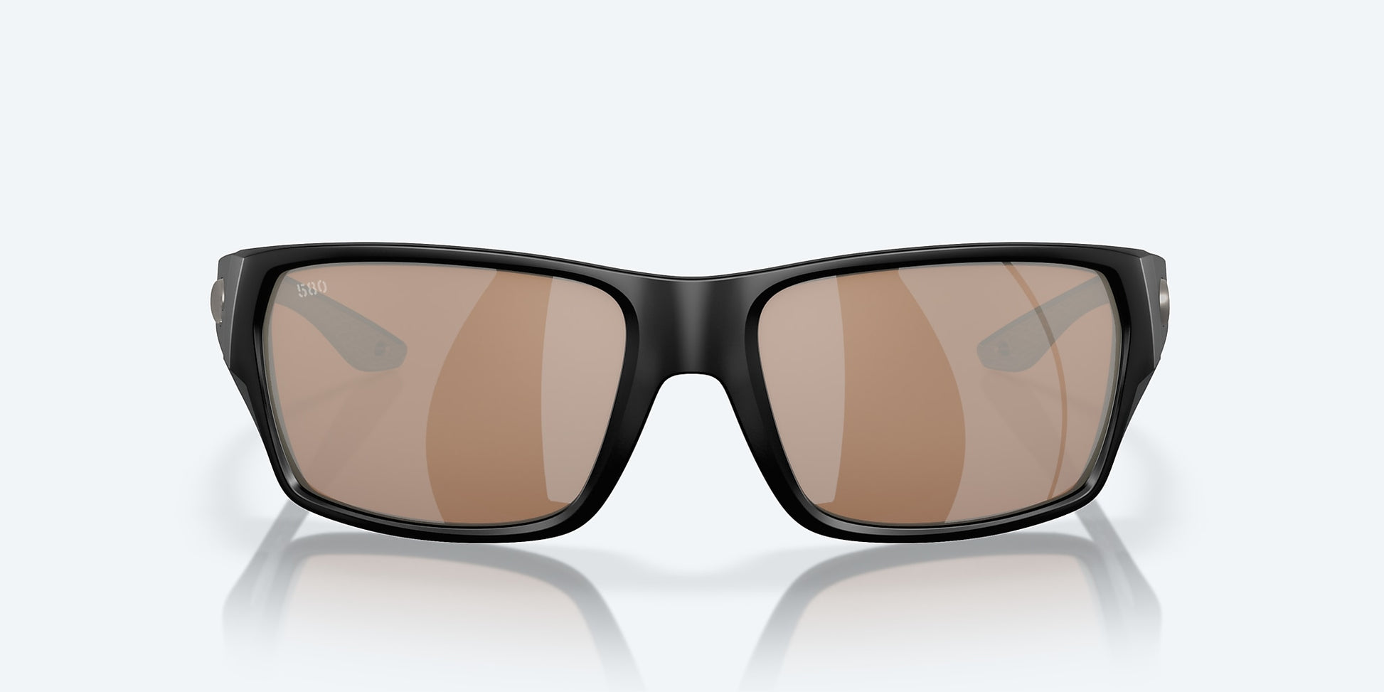 [Copper Silver Mirror Polarized Glass Lenses, Matte Black Frame]