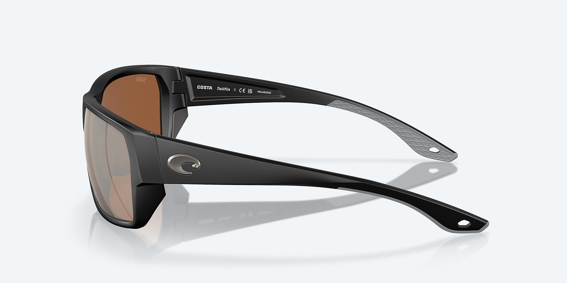 [Copper Silver Mirror Polarized Glass Lenses, Matte Black Frame]