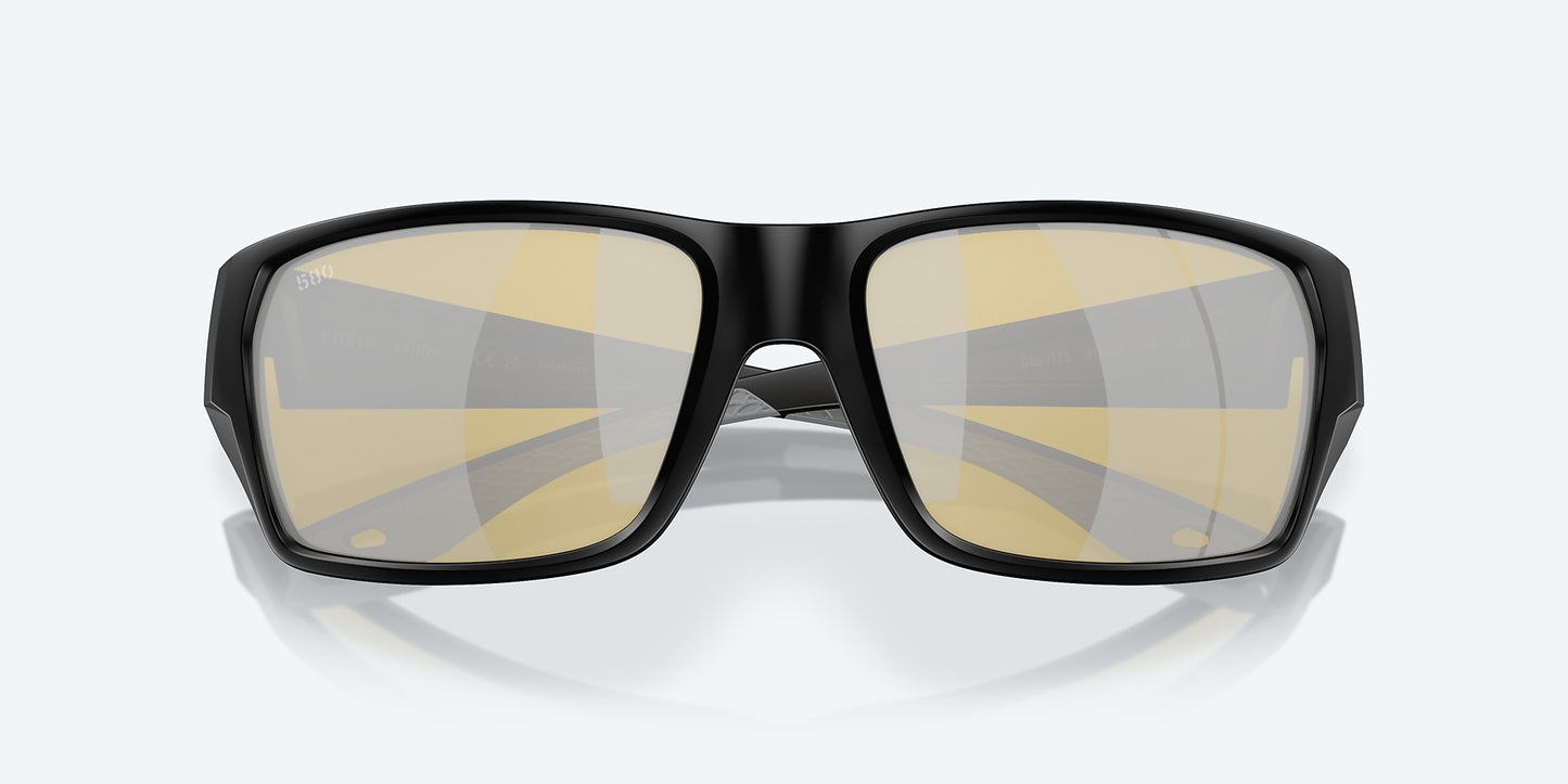[Sunrise Silver Mirror Polarized Glass Lenses, Matte Black Frame]
