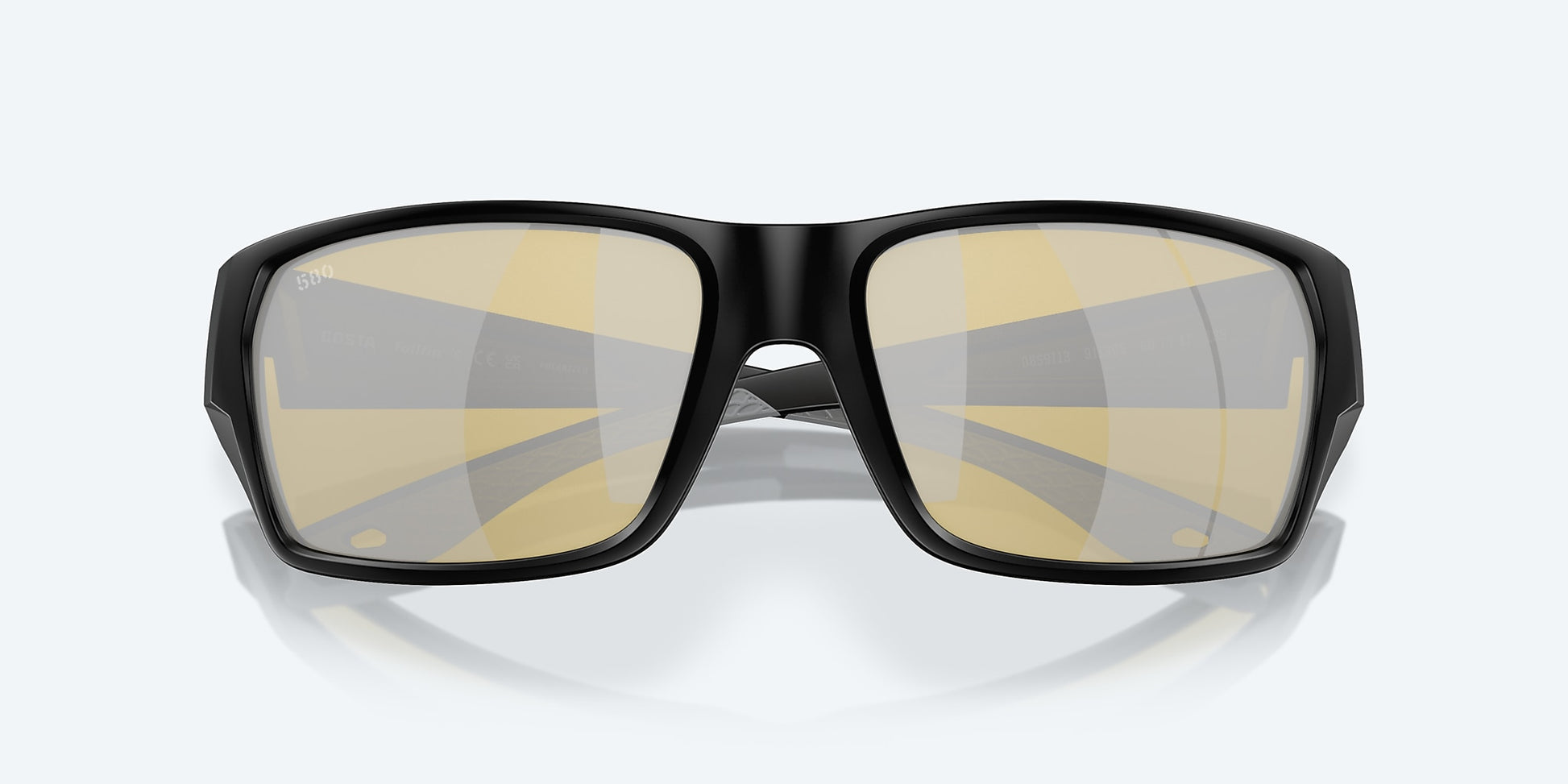 [Sunrise Silver Mirror Polarized Glass Lenses, Matte Black Frame]