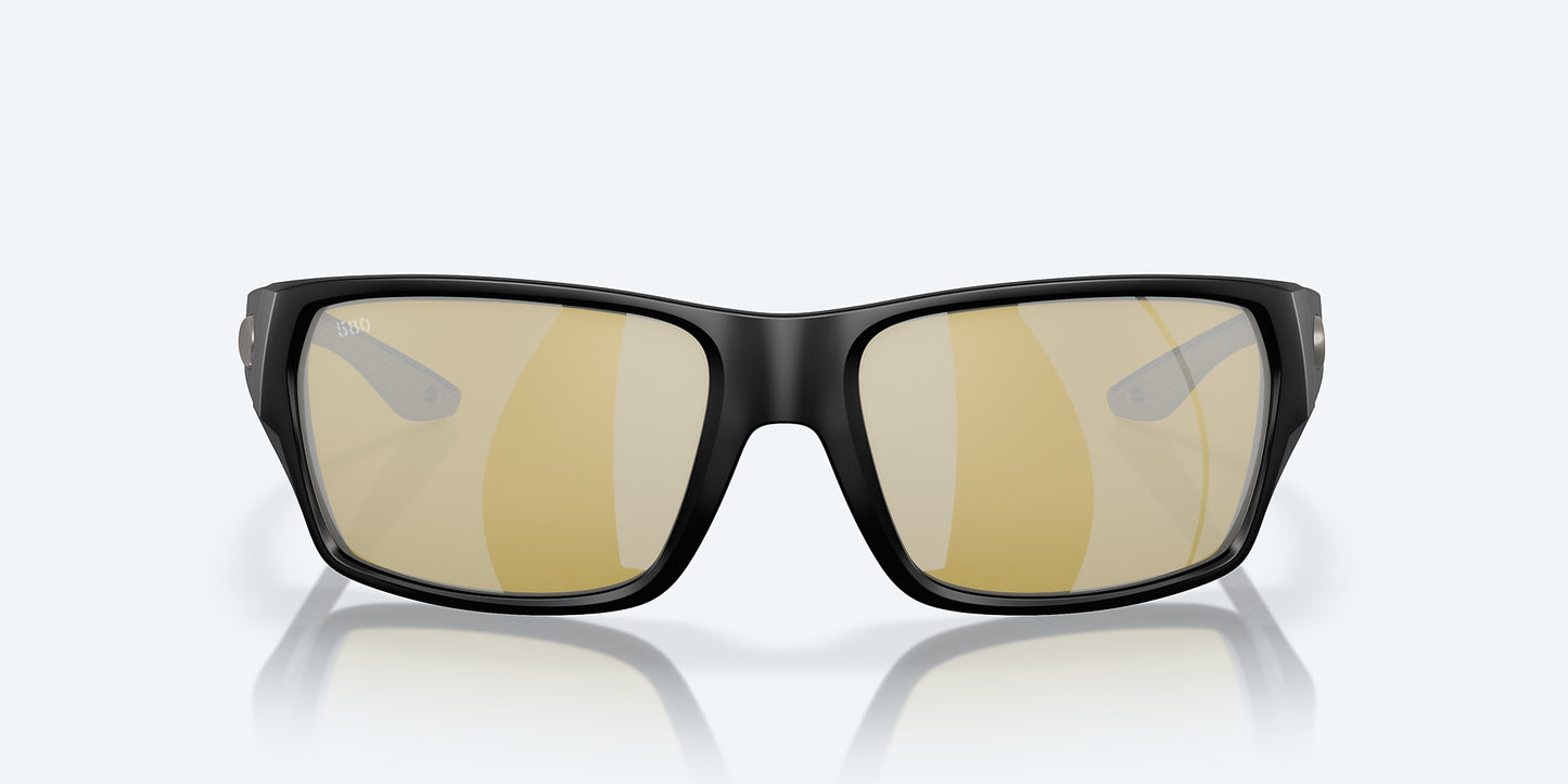 [Sunrise Silver Mirror Polarized Glass Lenses, Matte Black Frame]