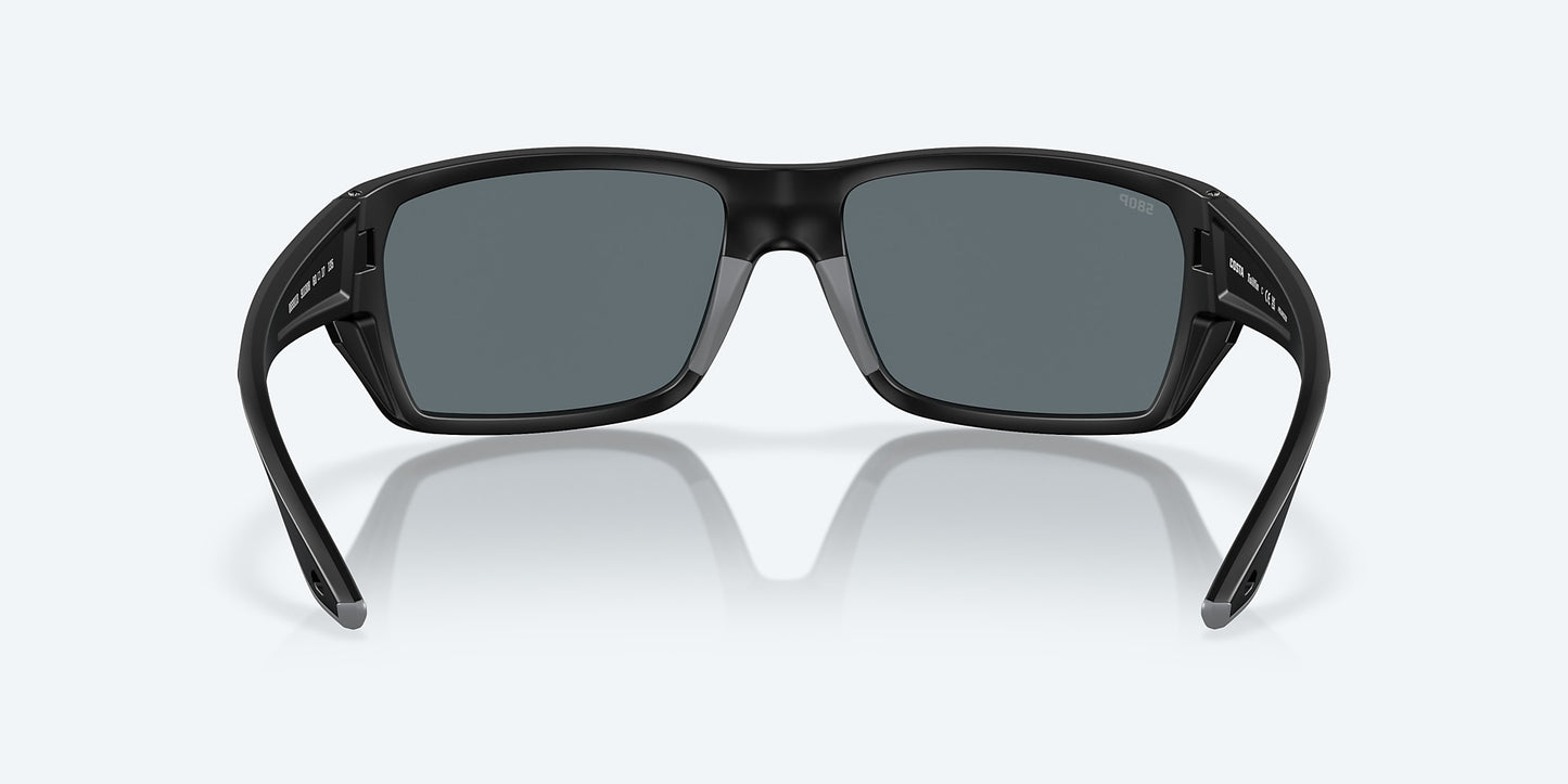 [Blue Mirror Polarized Polycarbonate Lenses, Matte Black Frame]