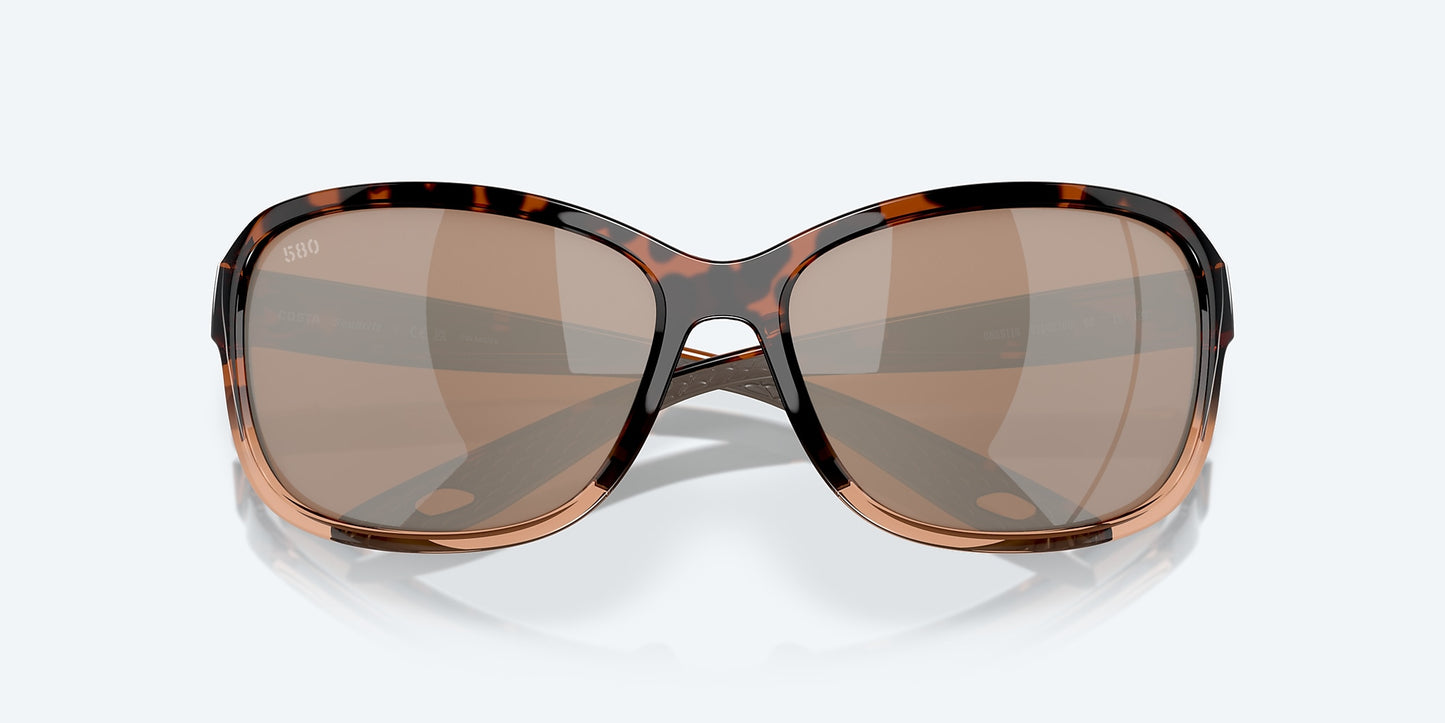 [Copper Silver Mirror Polarized Glass Lenses, Shiny Tortoise Fade Frame]