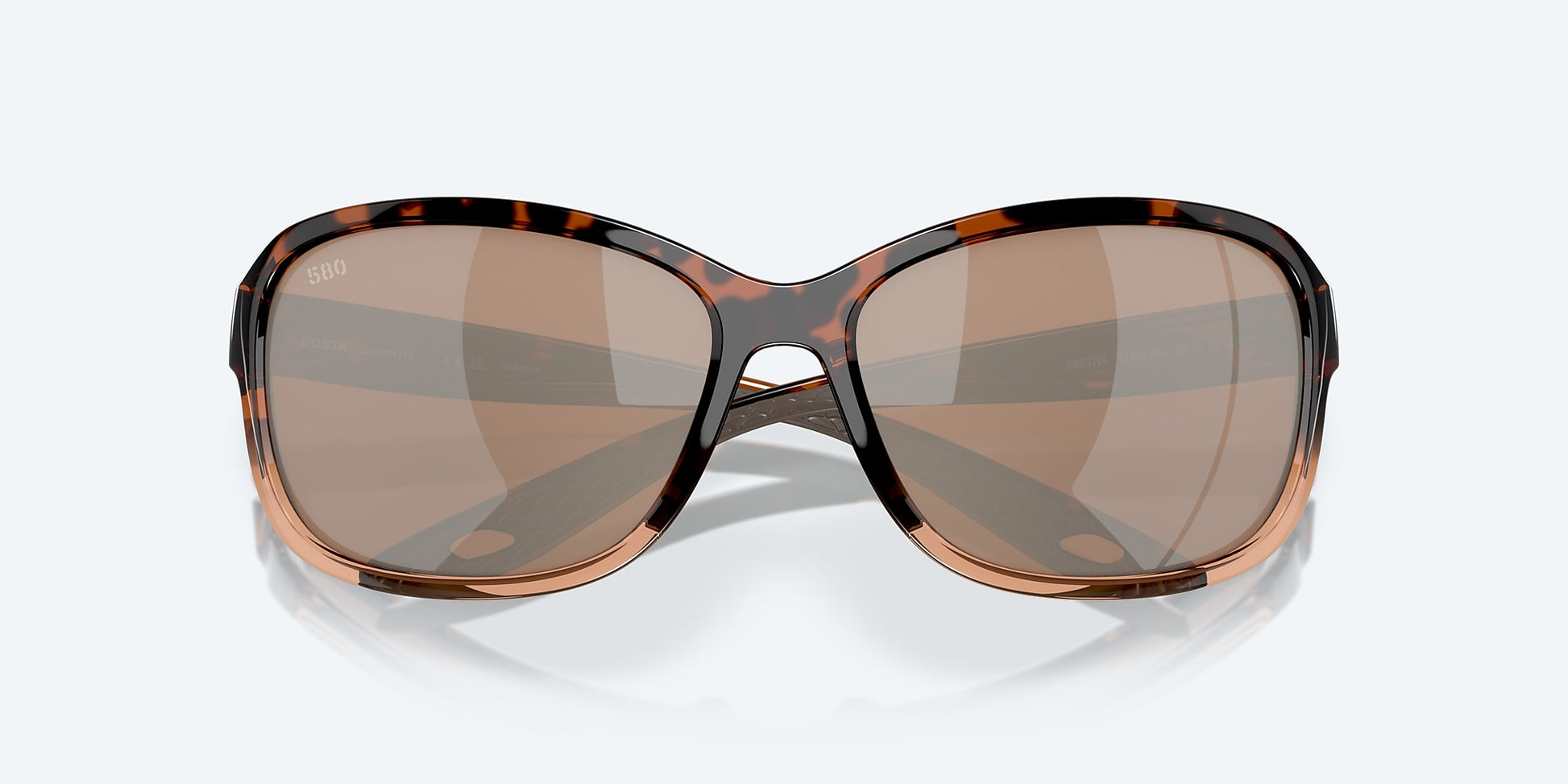 [Copper Silver Mirror Polarized Glass Lenses, Shiny Tortoise Fade Frame]