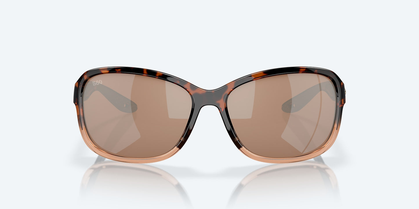 [Copper Silver Mirror Polarized Glass Lenses, Shiny Tortoise Fade Frame]