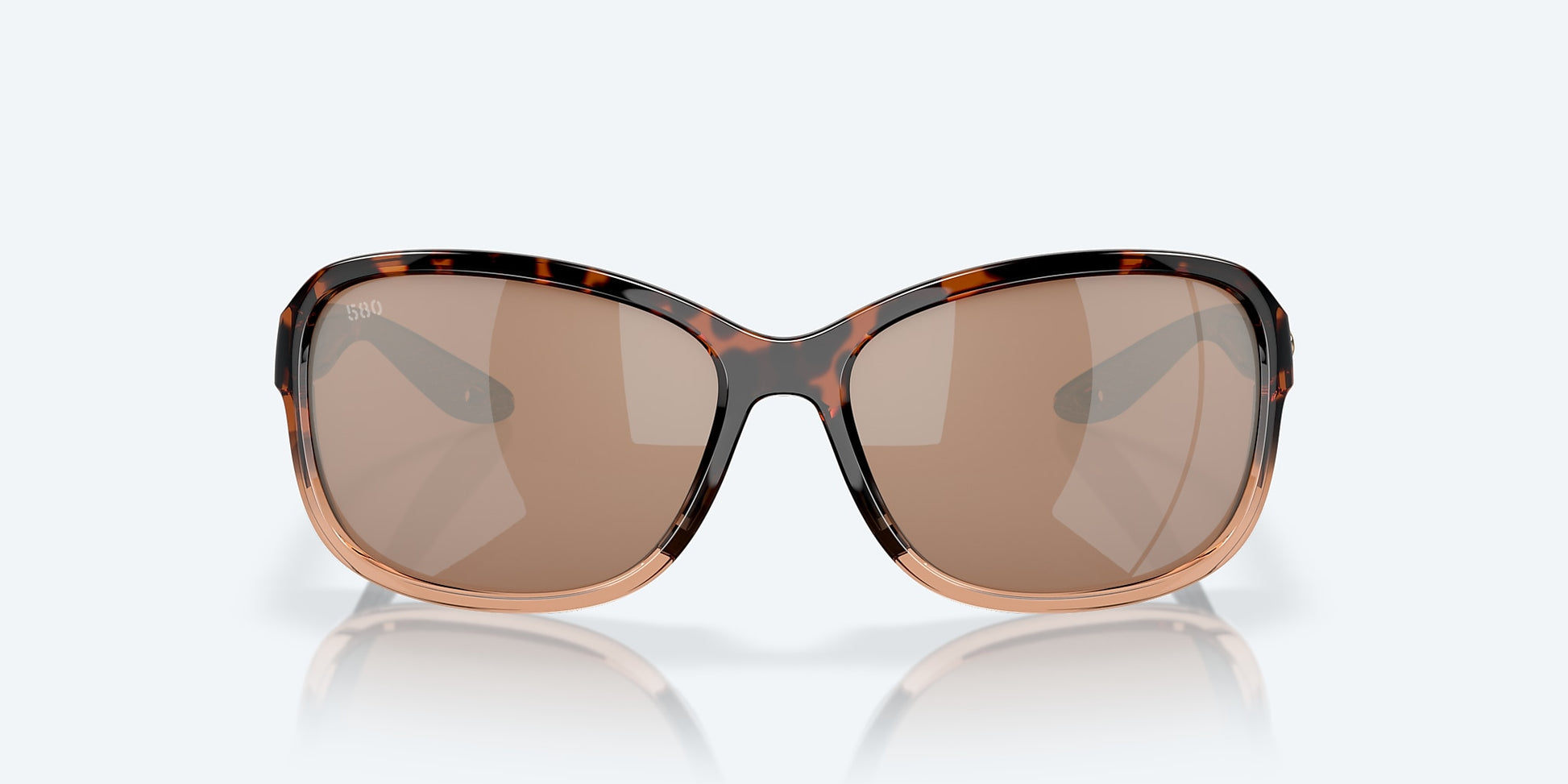 [Copper Silver Mirror Polarized Glass Lenses, Shiny Tortoise Fade Frame]