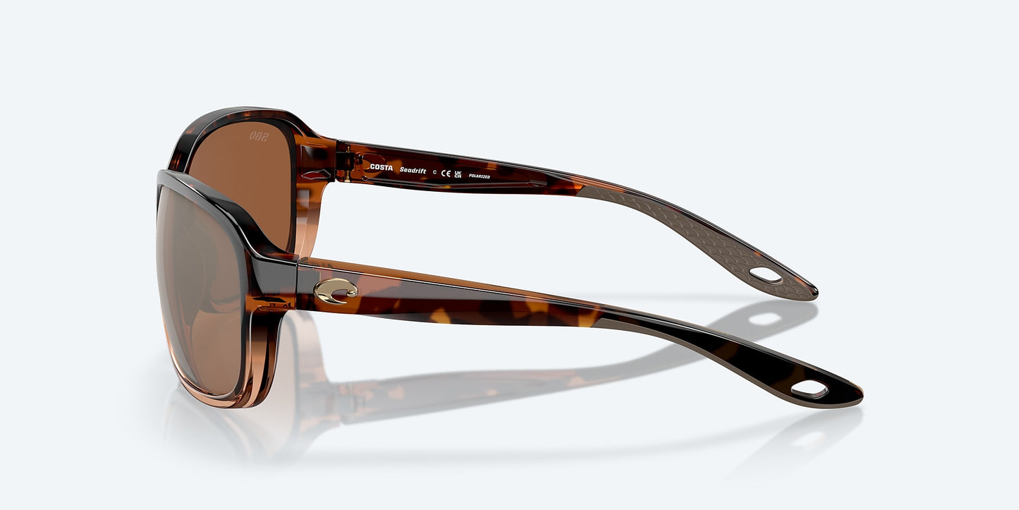 [Copper Silver Mirror Polarized Glass Lenses, Shiny Tortoise Fade Frame]