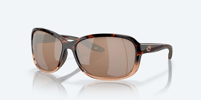 [Copper Silver Mirror Polarized Glass Lenses, Shiny Tortoise Fade Frame]