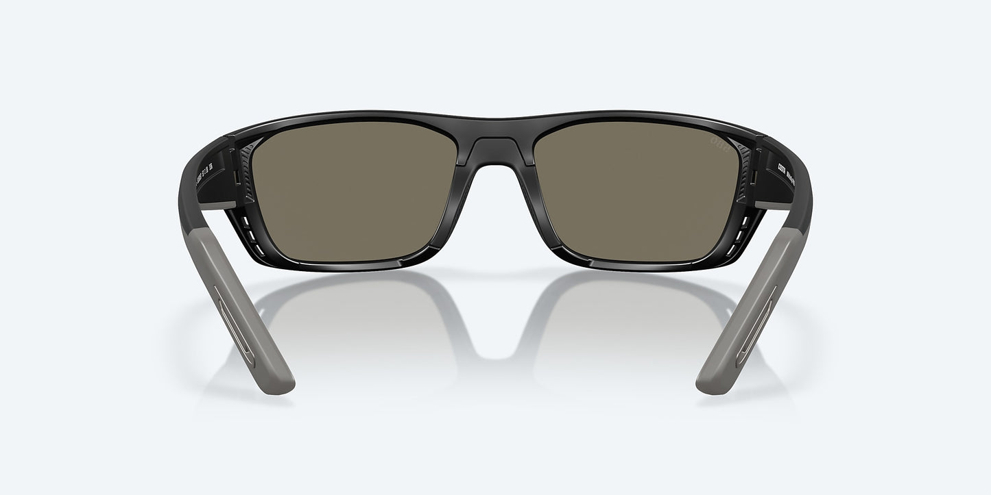 [Blue Mirror Polarized Glass Lenses, Matte Black Frame]