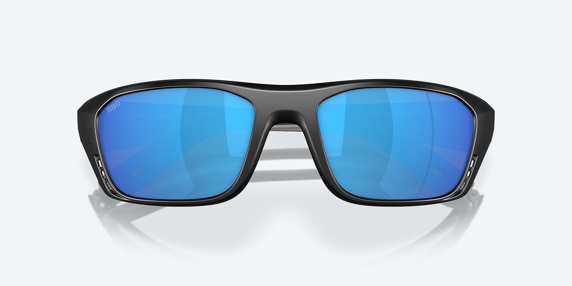 [Blue Mirror Polarized Glass Lenses, Matte Black Frame]