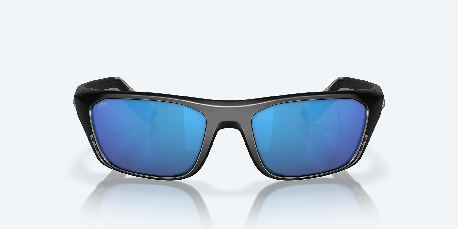 [Blue Mirror Polarized Glass Lenses, Matte Black Frame]