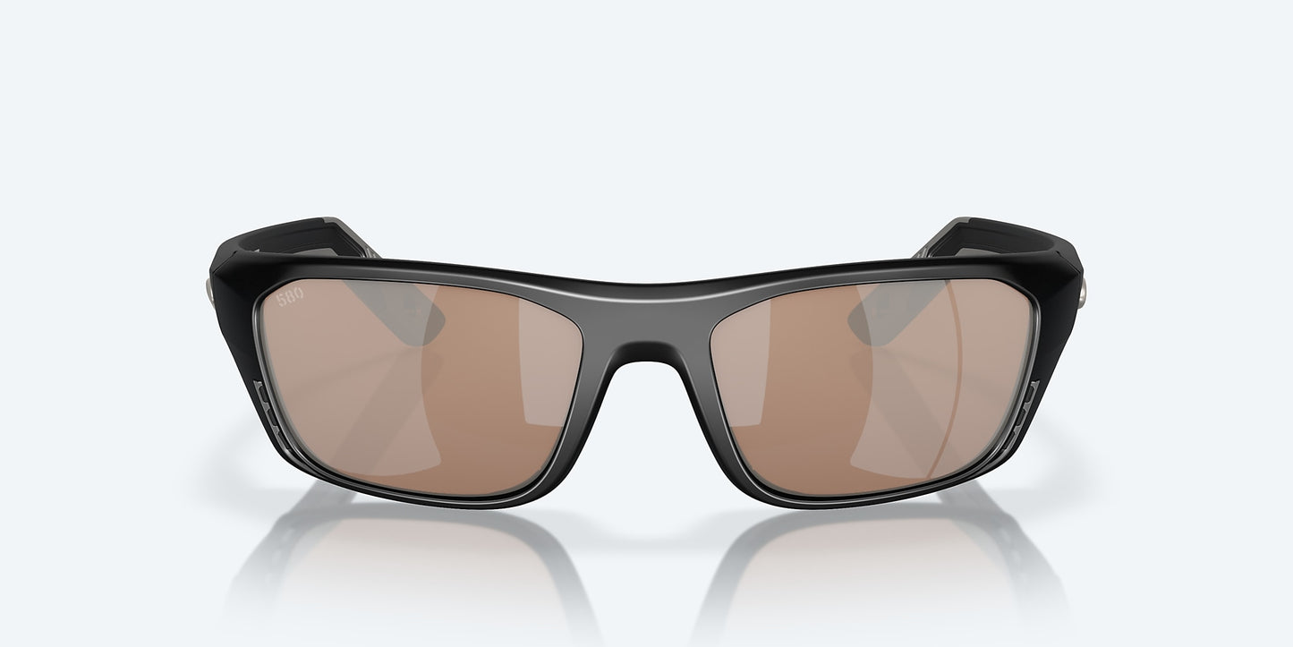 [Copper Silver Mirror Polarized Glass Lenses, Matte Black Frame]