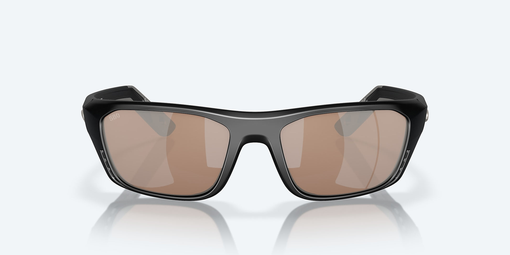 [Copper Silver Mirror Polarized Glass Lenses, Matte Black Frame]