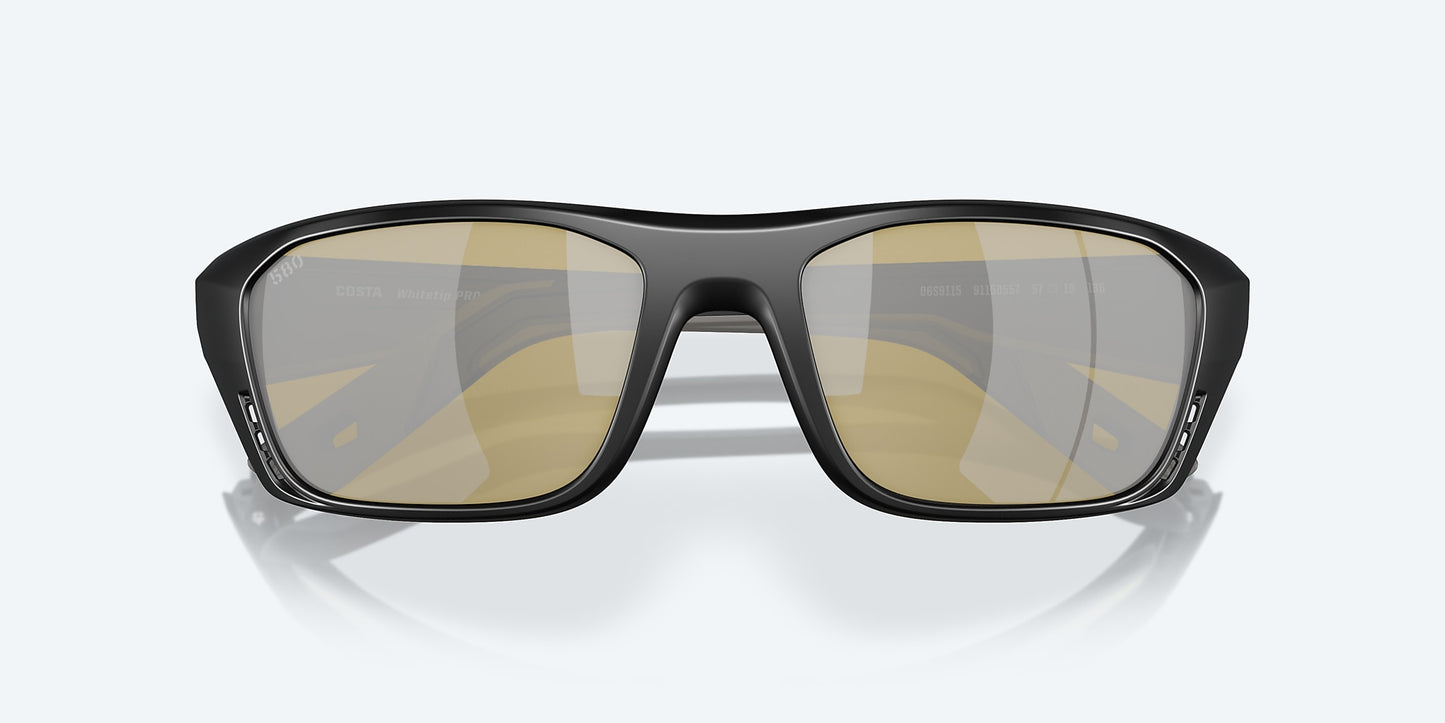 [Sunrise Silver Mirror Polarized Glass Lenses, Matte Black Frame]