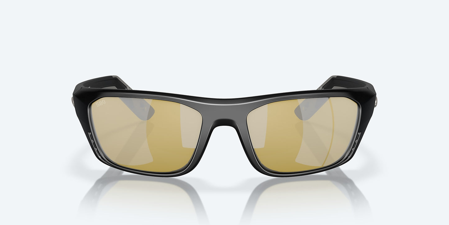 [Sunrise Silver Mirror Polarized Glass Lenses, Matte Black Frame]