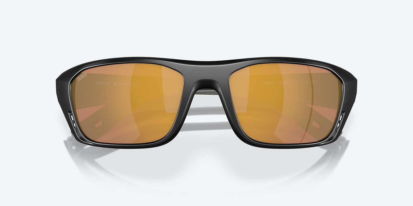 [Gold Mirror Polarized Glass Lenses, Matte Black Frame]