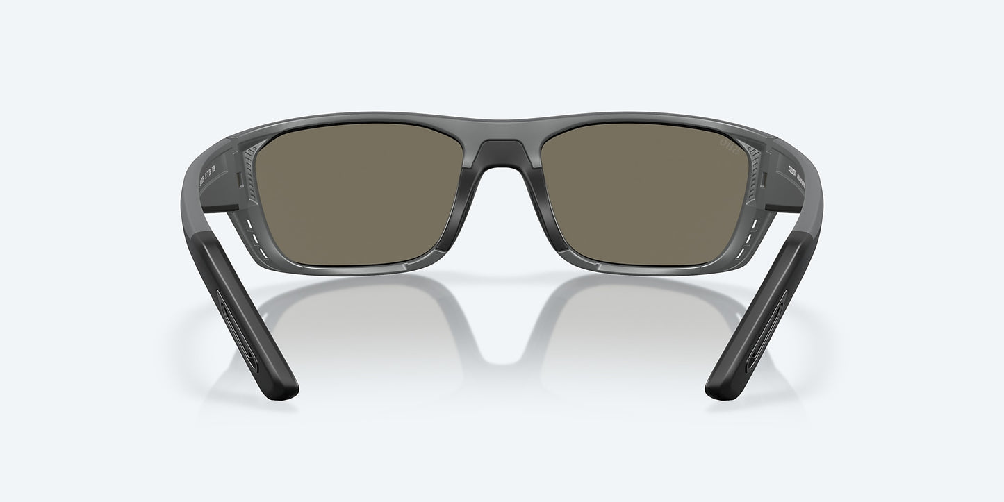 [Blue Mirror Polarized Glass Lenses, Matte Gray Frame]
