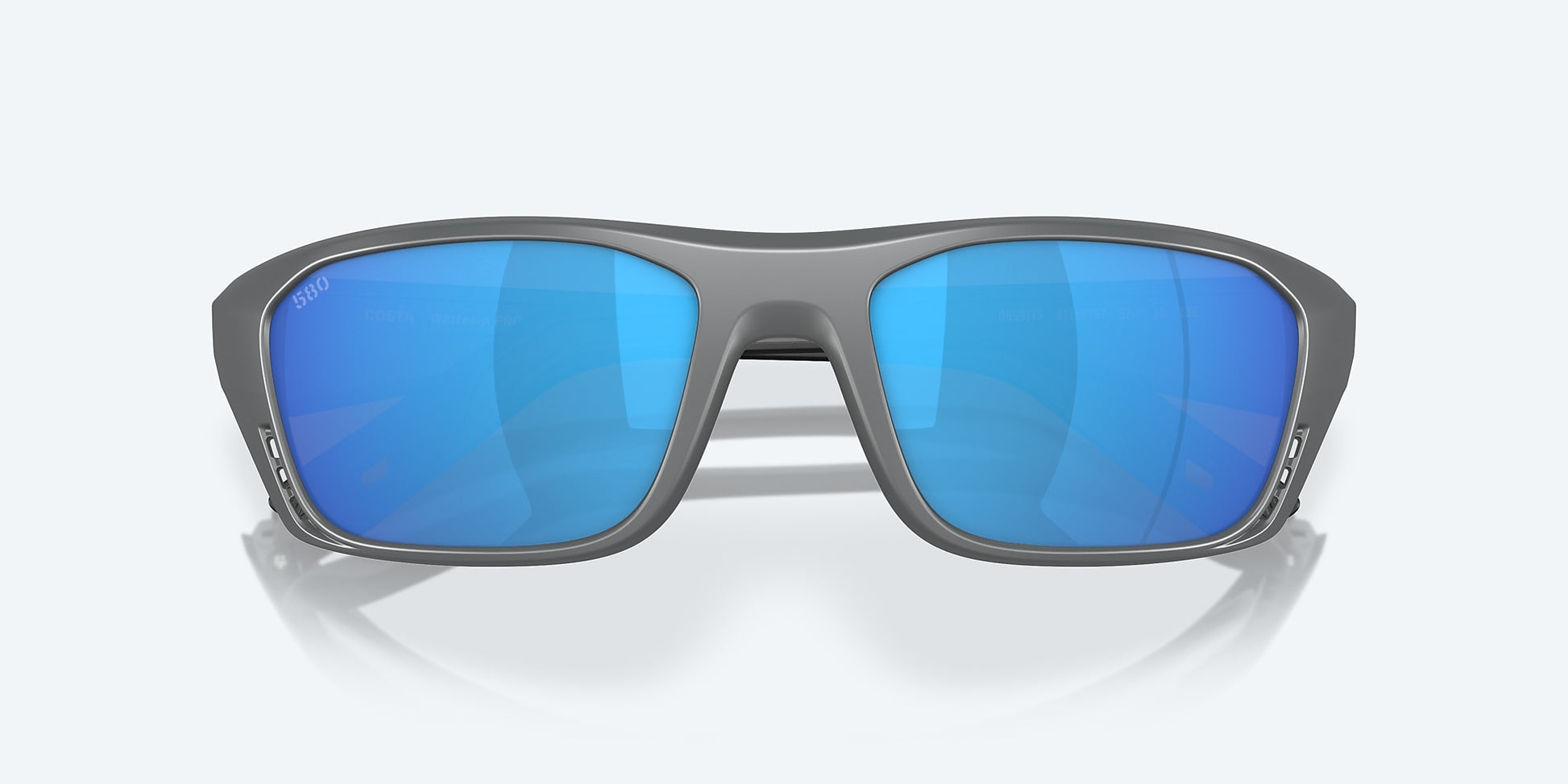 [Blue Mirror Polarized Glass Lenses, Matte Gray Frame]