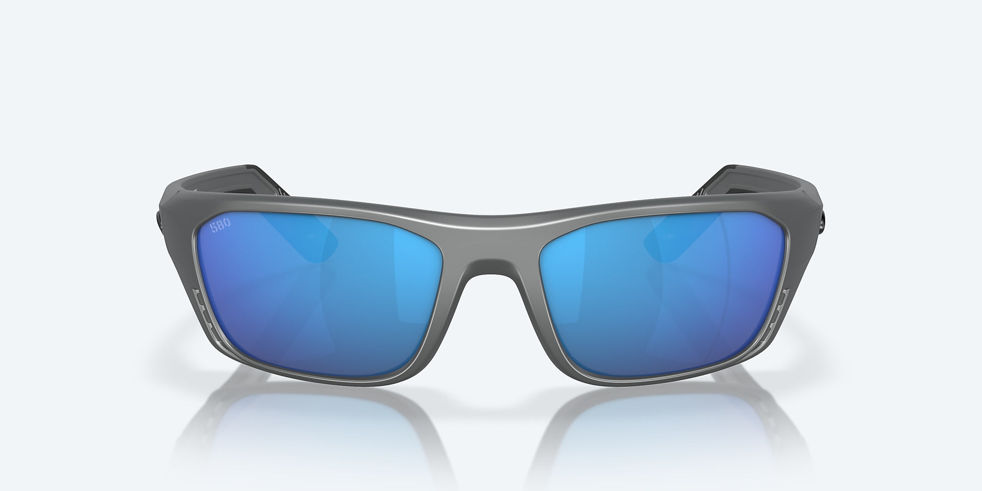 [Blue Mirror Polarized Glass Lenses, Matte Gray Frame]