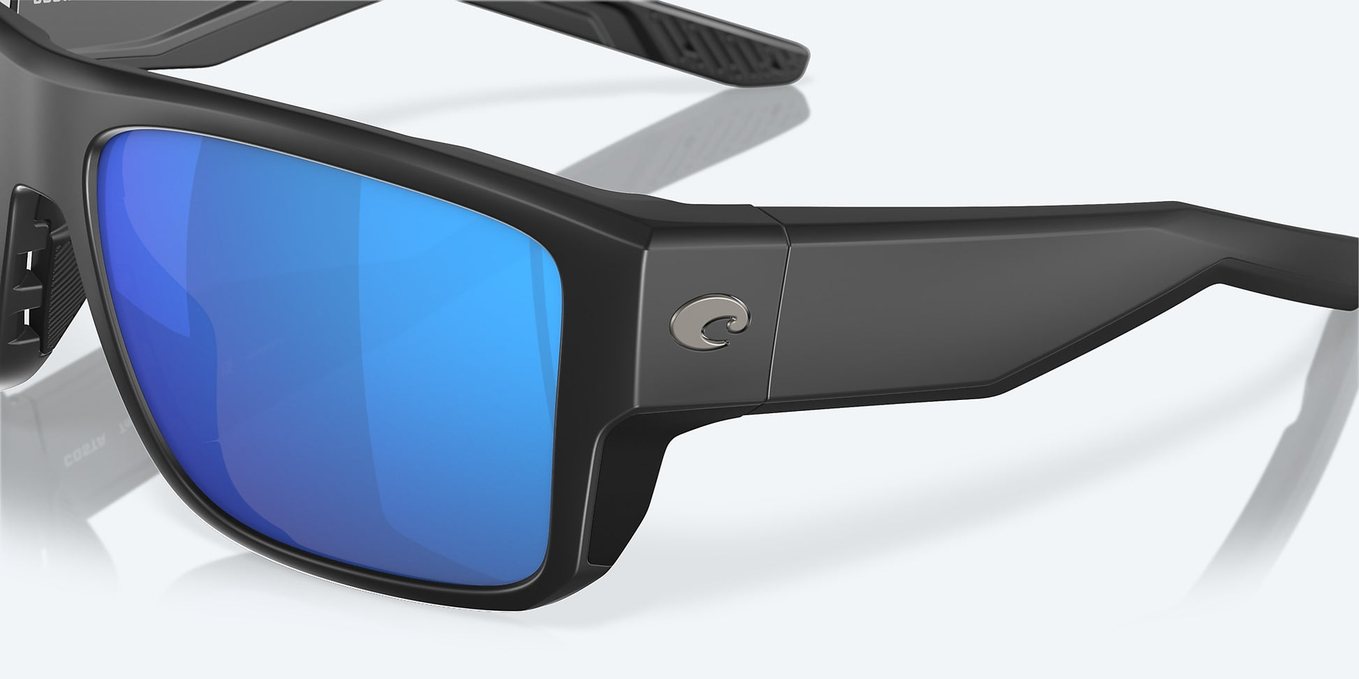 [Blue Mirror Polarized Glass Lenses, Matte Black Frame]