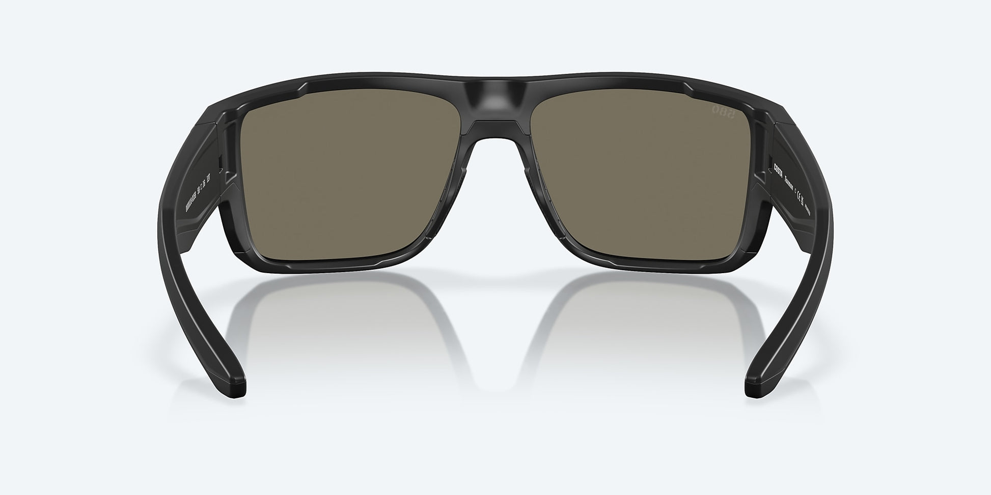 [Blue Mirror Polarized Glass Lenses, Matte Black Frame]
