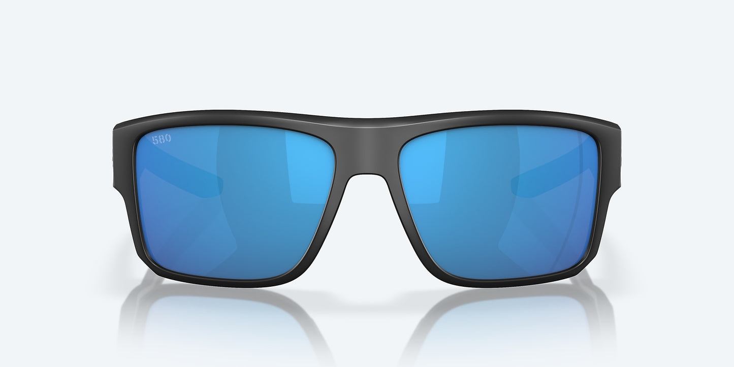[Blue Mirror Polarized Glass Lenses, Matte Black Frame]