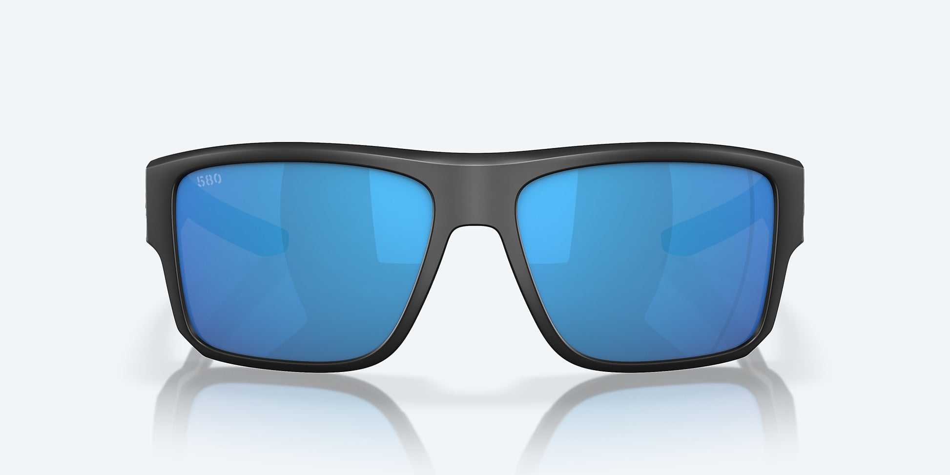[Blue Mirror Polarized Glass Lenses, Matte Black Frame]
