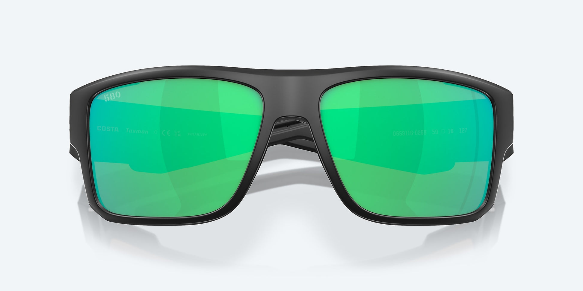 [Green Mirror Polarized Glass Lenses, Matte Black Frame]