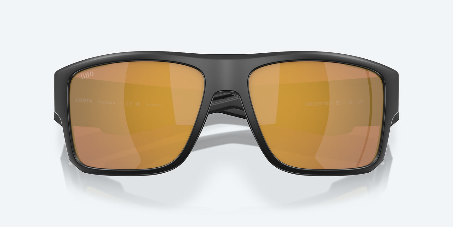 [Gold Mirror Polarized Glass Lenses, Matte Black Frame]