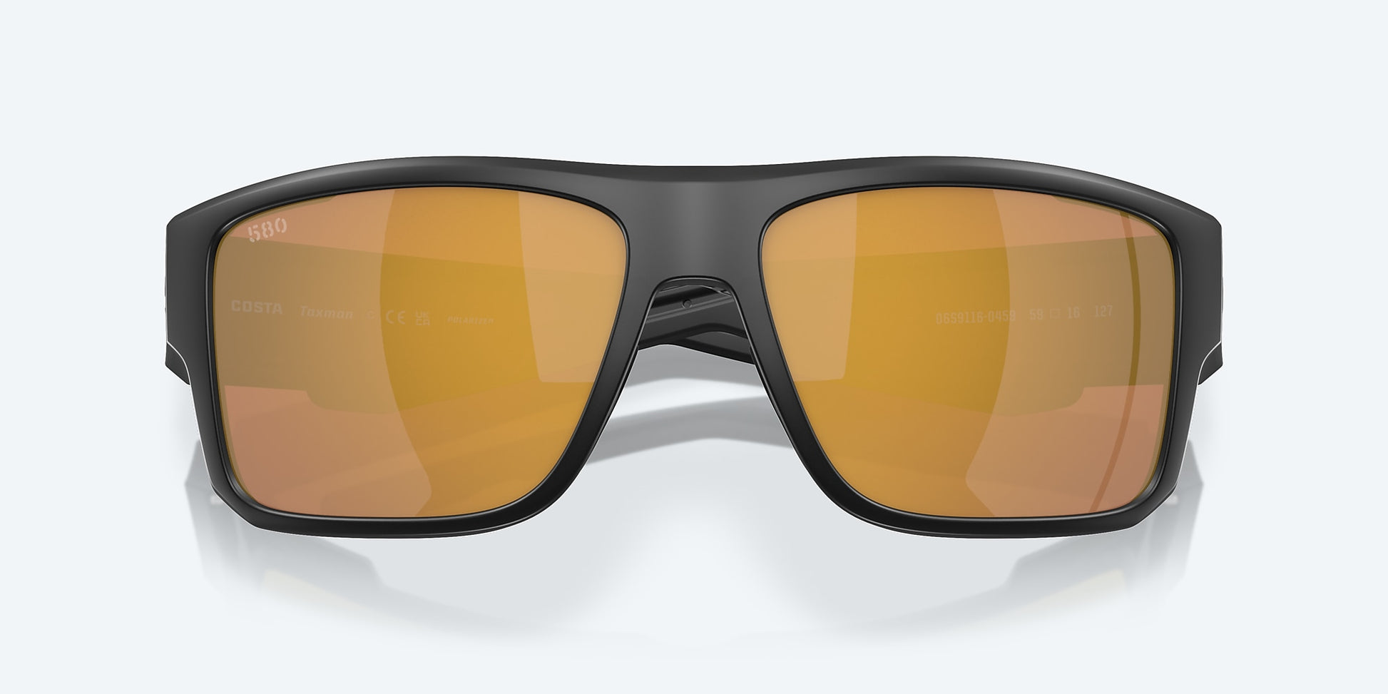 [Gold Mirror Polarized Glass Lenses, Matte Black Frame]