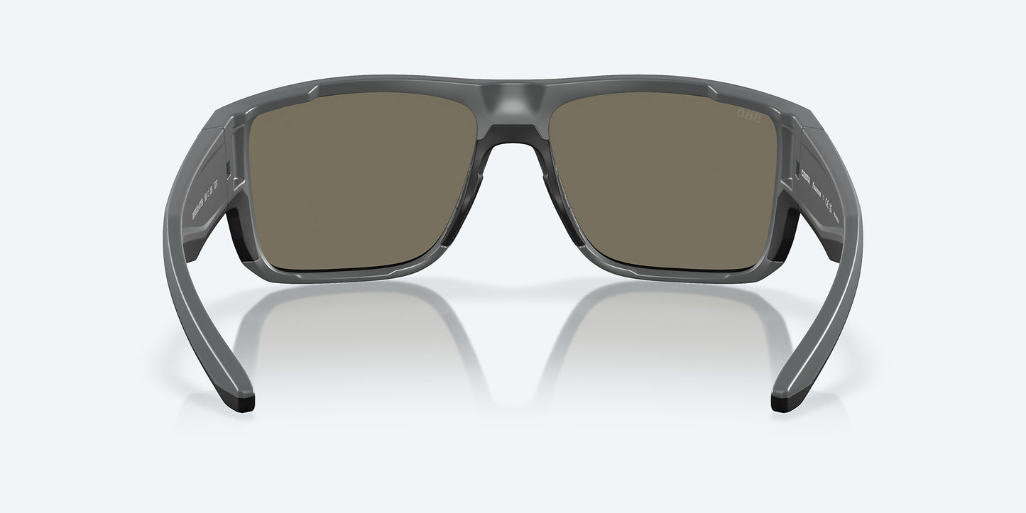 [Blue Mirror Polarized Glass Lenses, Matte Gray Frame]