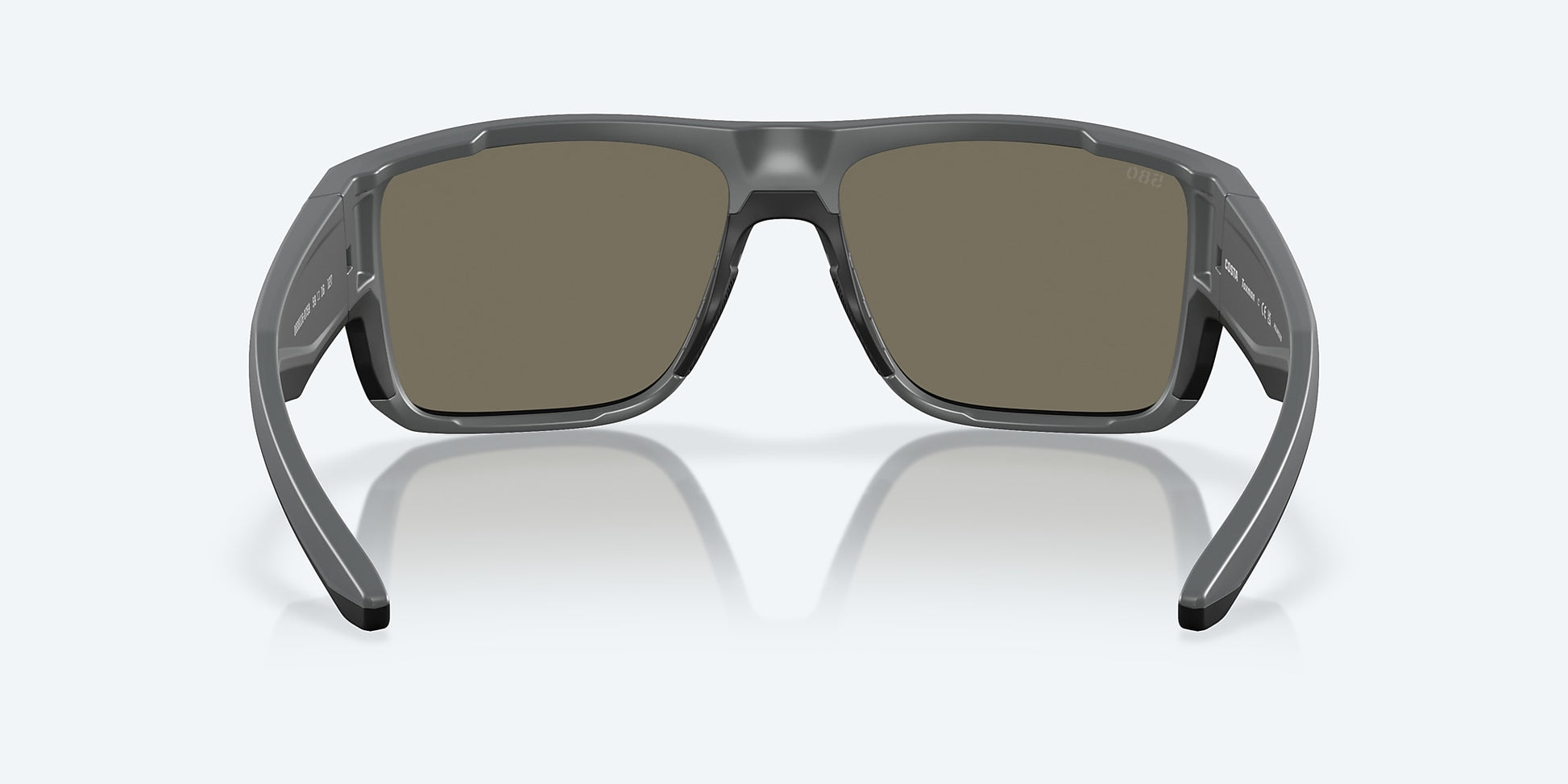 [Blue Mirror Polarized Glass Lenses, Matte Gray Frame]