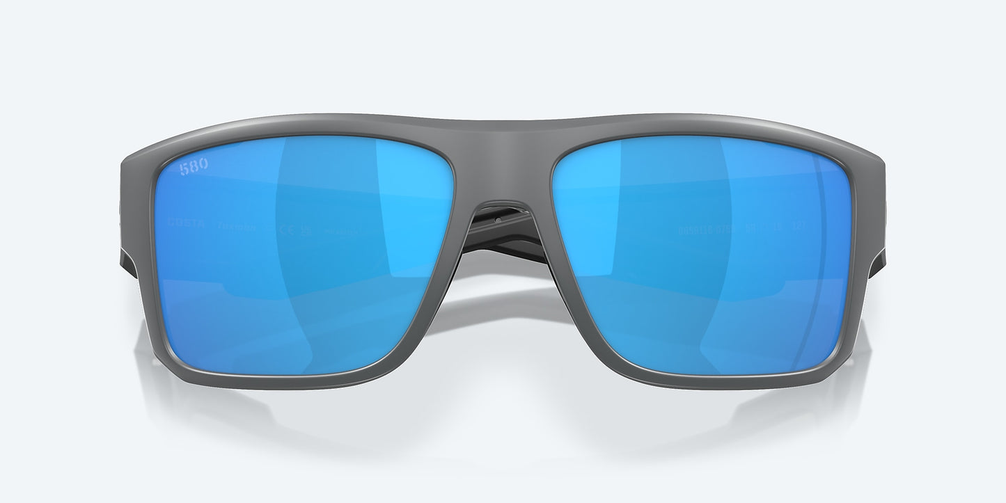 [Blue Mirror Polarized Glass Lenses, Matte Gray Frame]