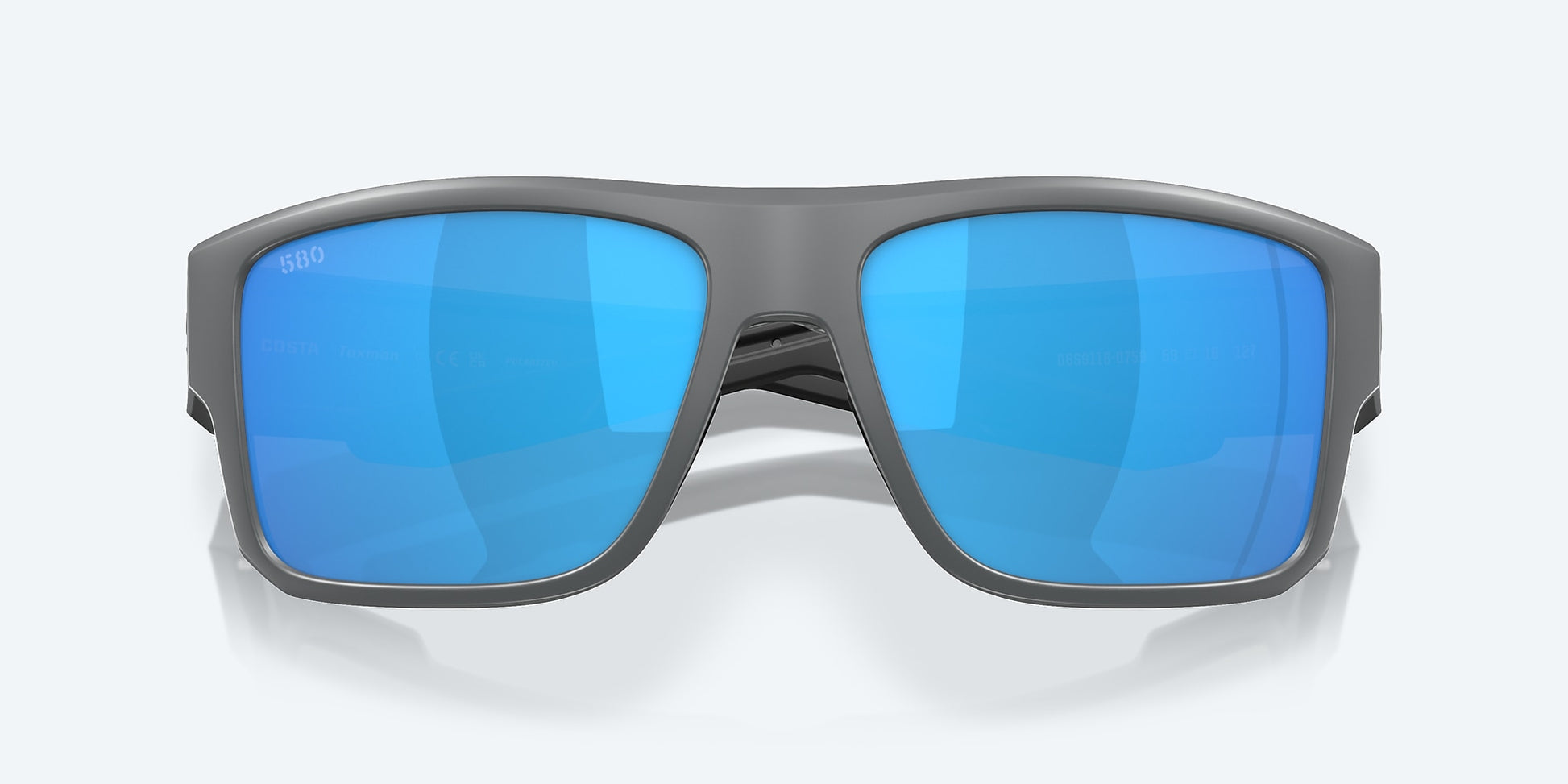 [Blue Mirror Polarized Glass Lenses, Matte Gray Frame]