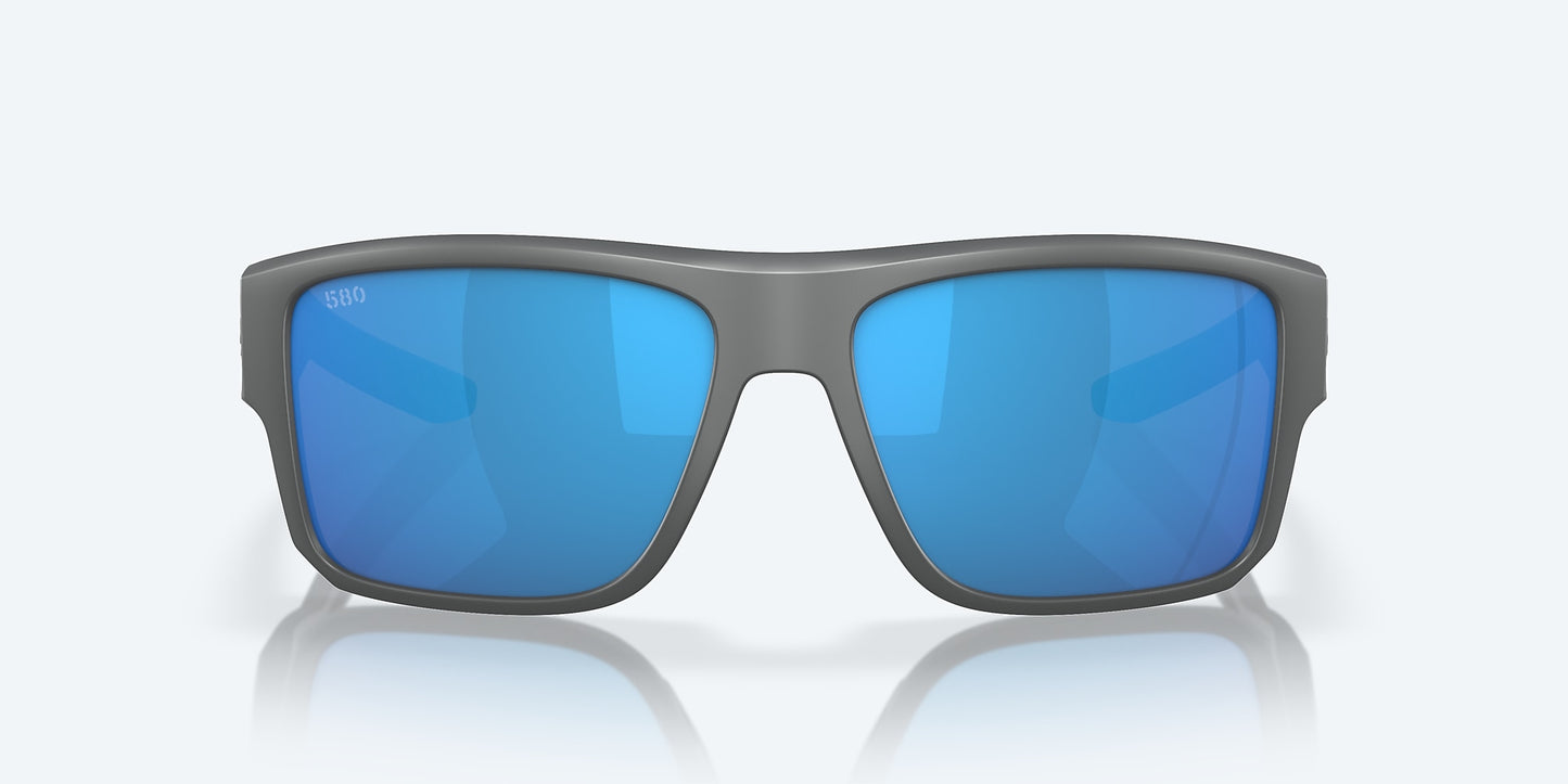 [Blue Mirror Polarized Glass Lenses, Matte Gray Frame]